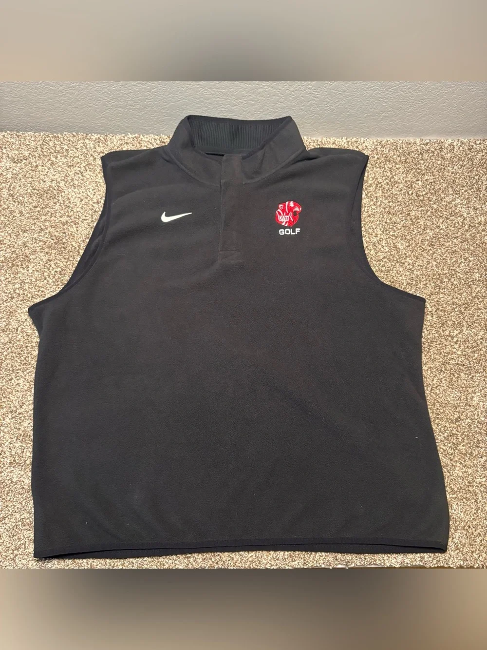 Katy Golf Embroider Logo Nike Vest Black Standard Fit Men's XL 1/4 Zip